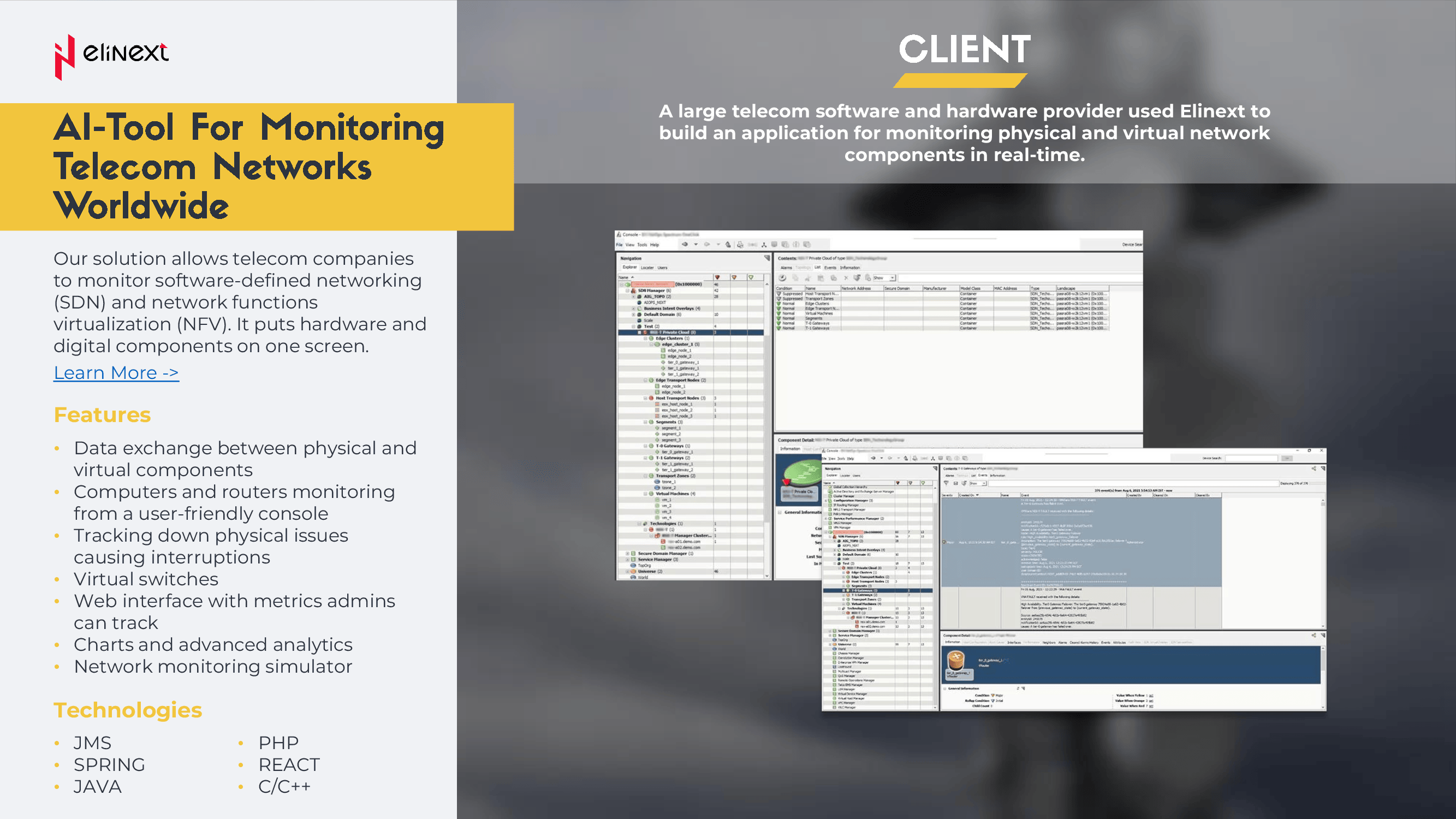 Elinext screenshot