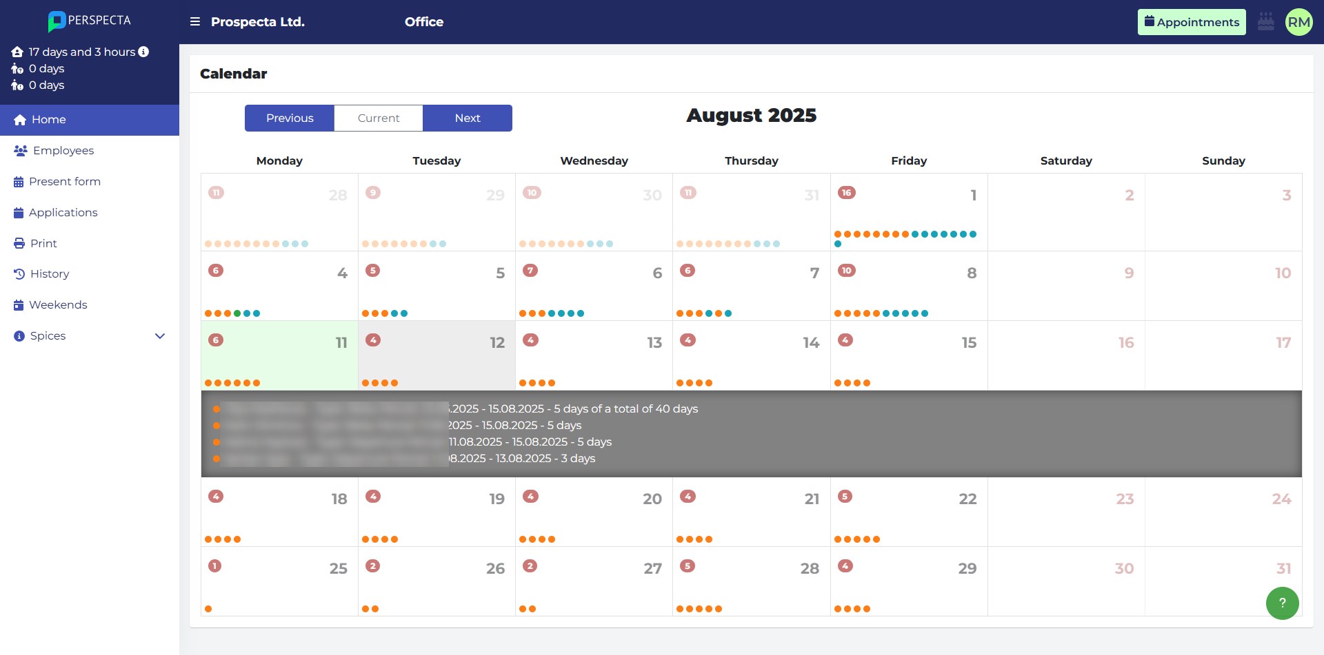 Perspecta Ltd Portfolio Screenshot