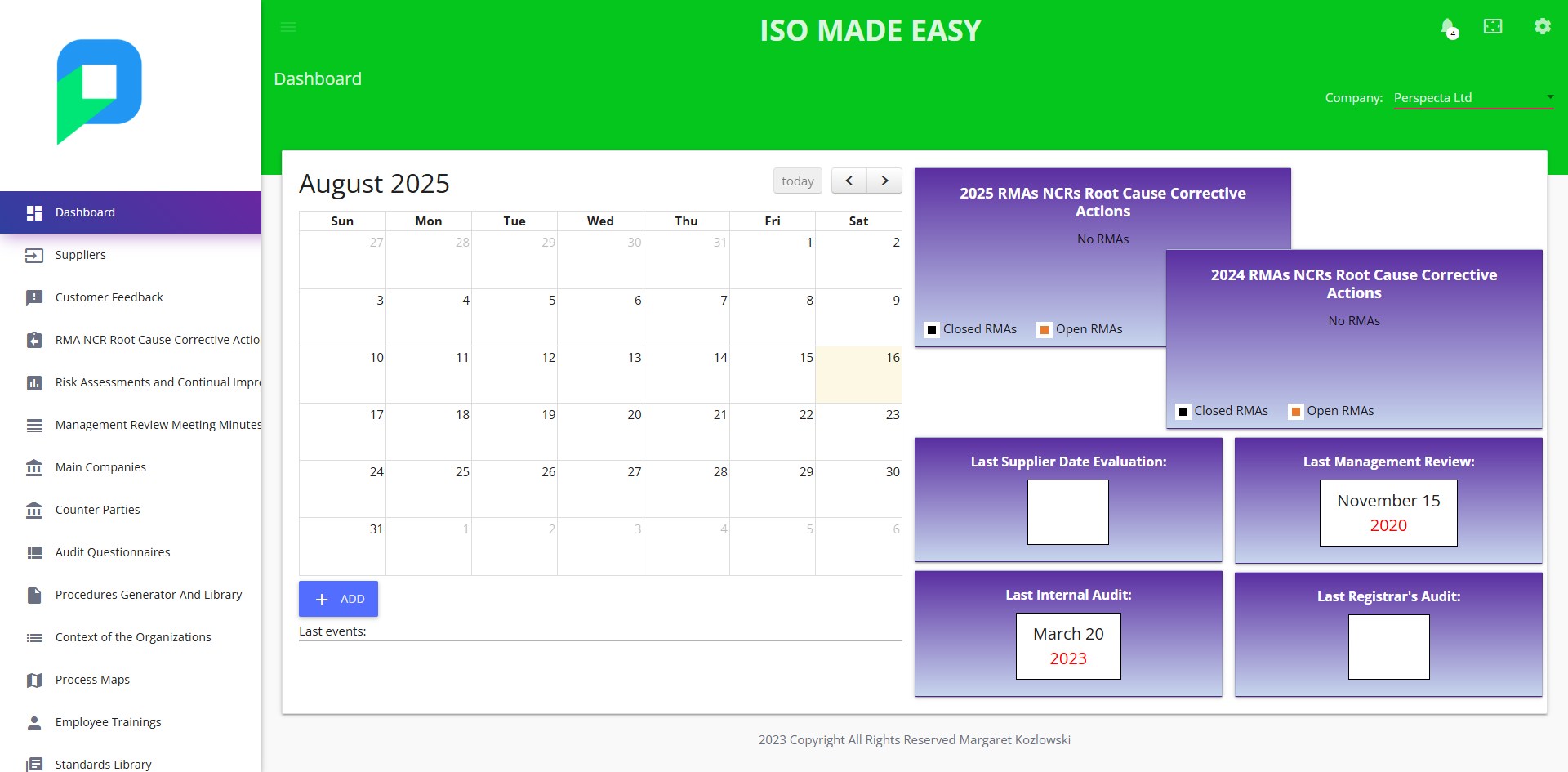 Perspecta Ltd Portfolio Screenshot