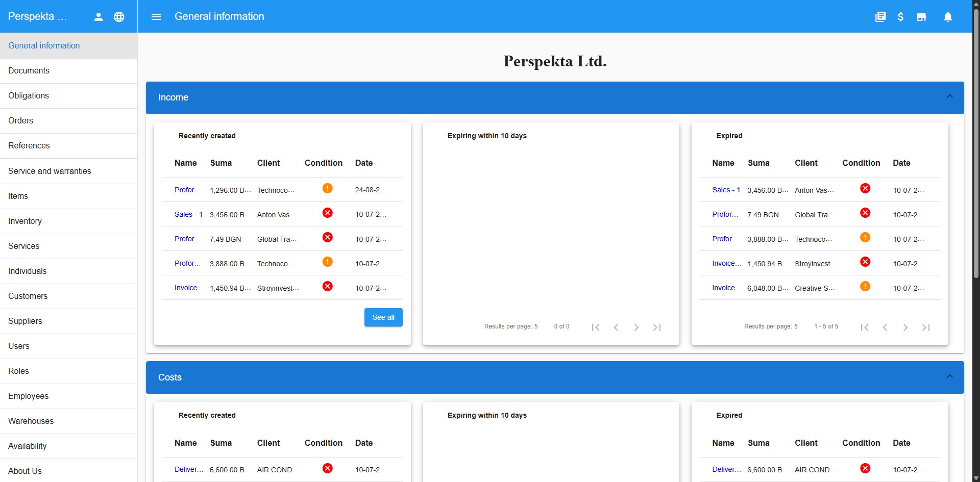 Perspecta Ltd Portfolio Screenshot