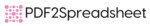 PDF to Spreadsheets logo