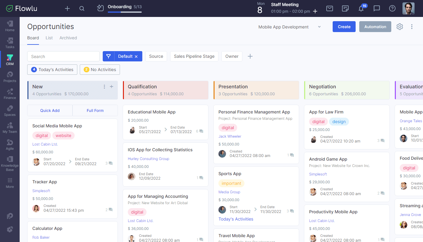 Flowlu screenshot & Video
