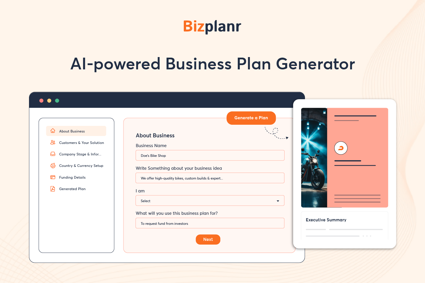 Bizplanr Screenshot