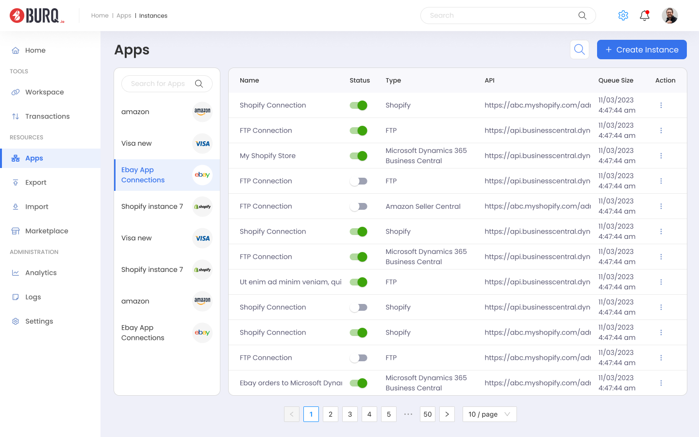 BURQ iPaaS Screenshot