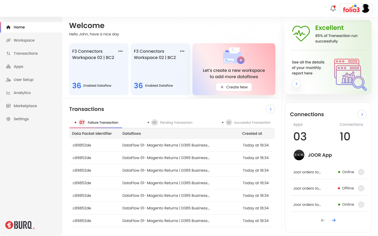 BURQ iPaaS Screenshot