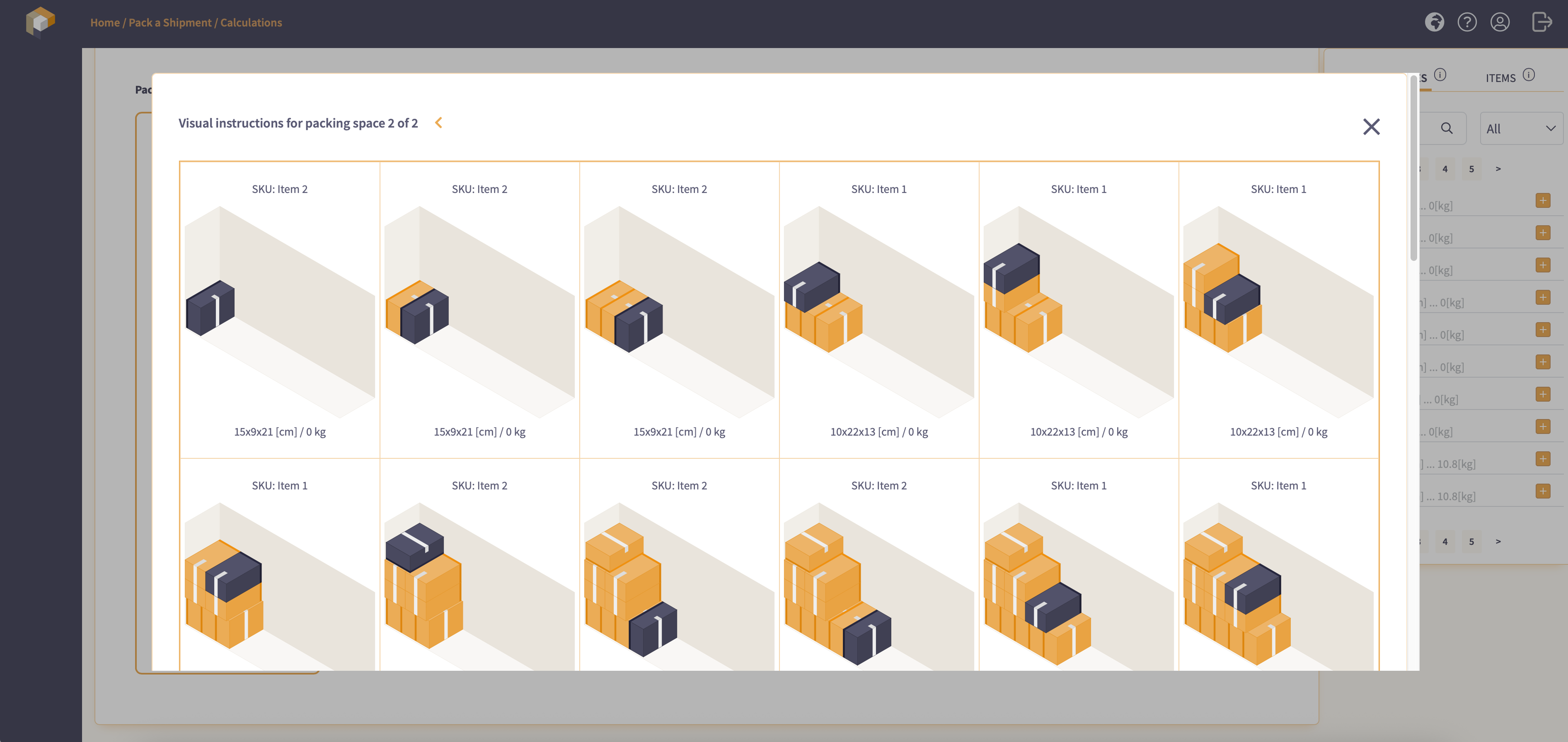 3DBinPacking Screenshot
