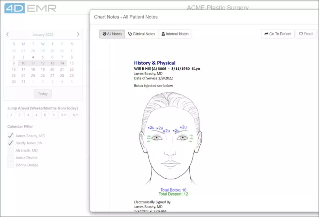 4D EMR Screenshot