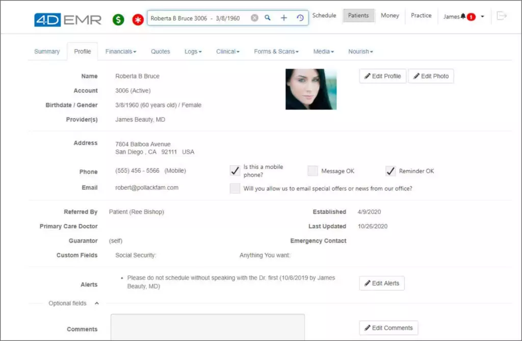4D EMR Screenshot