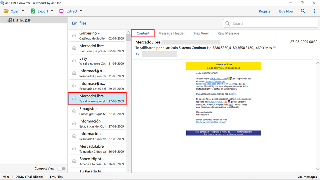 4n6 EML Converter Tool Screenshot