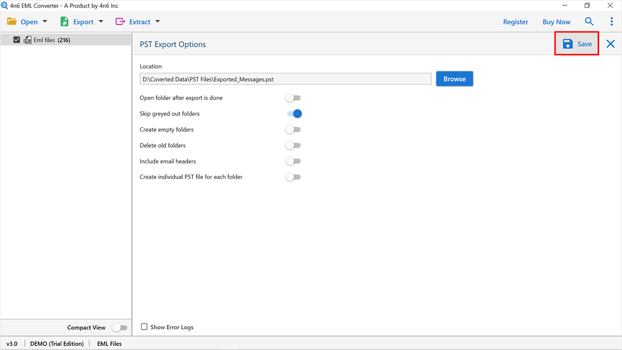 4n6 EML Converter Tool Screenshot