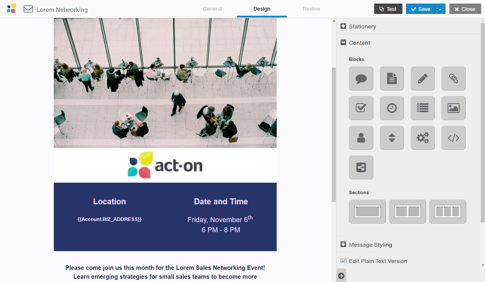 Act-On Screenshot