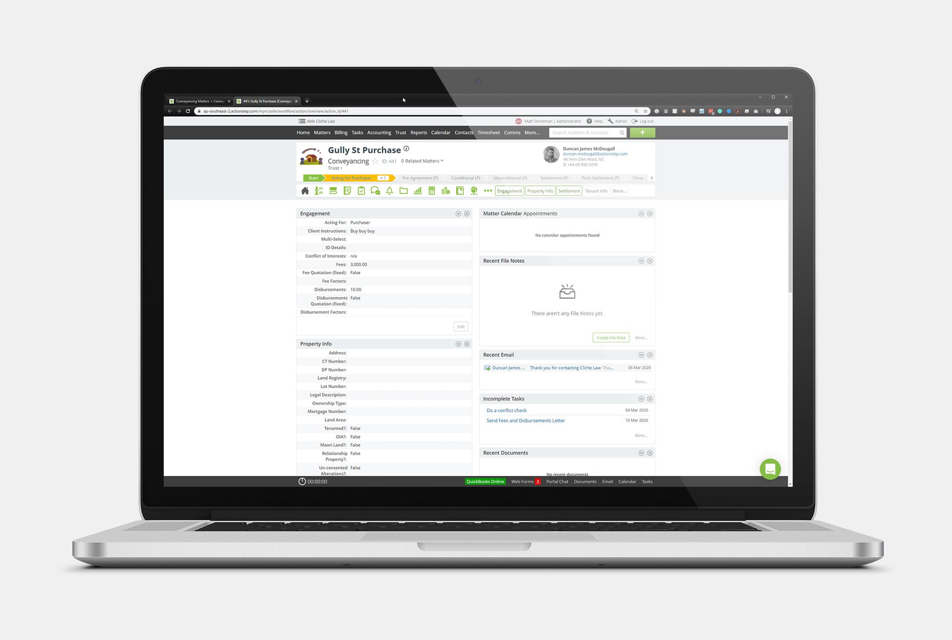 Actionstep Screenshot