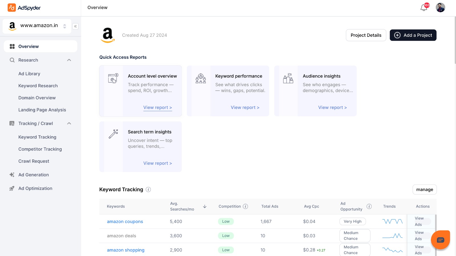 AdSpyder Screenshot