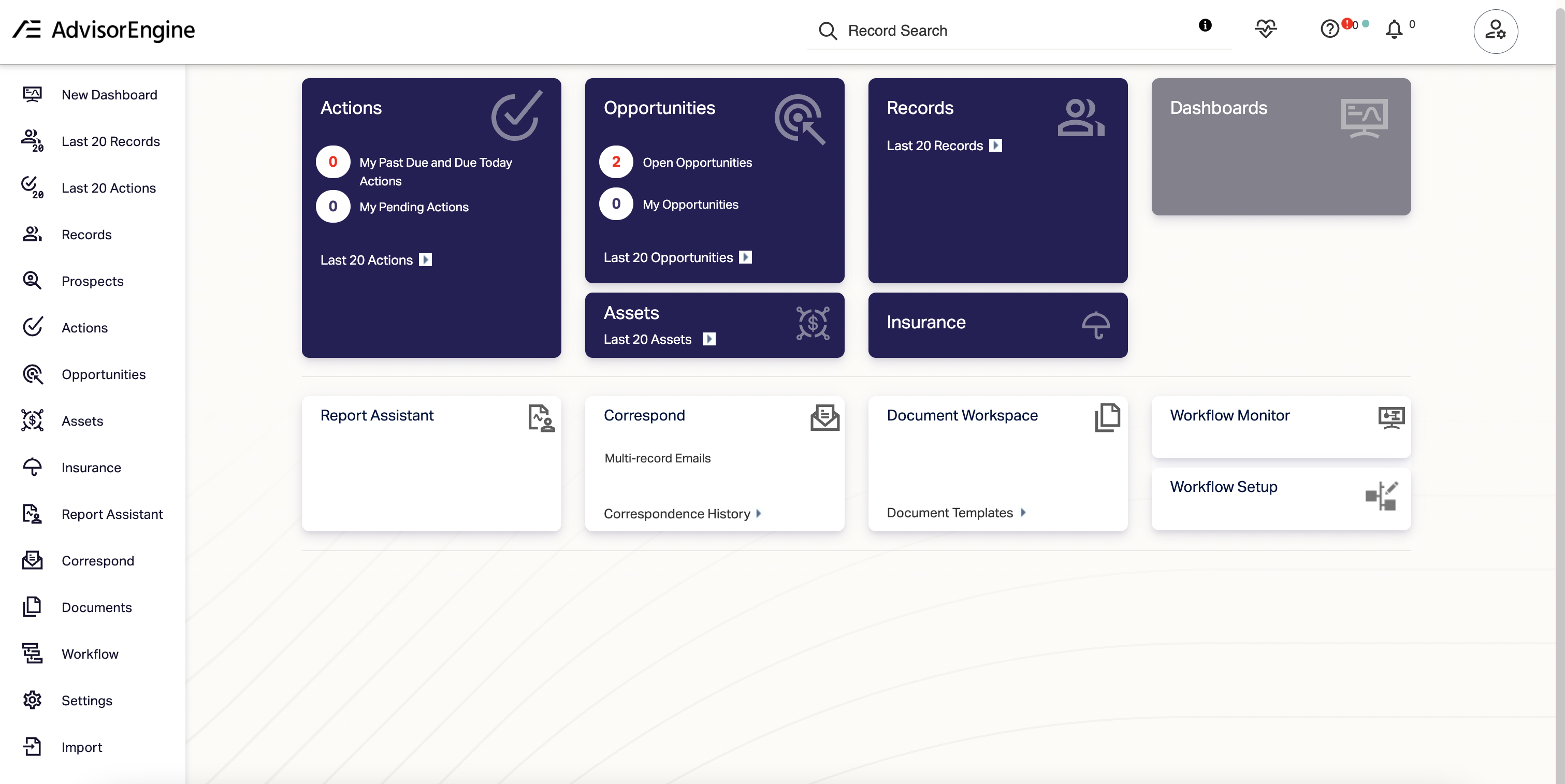 AdvisorEngine CRM Screenshot