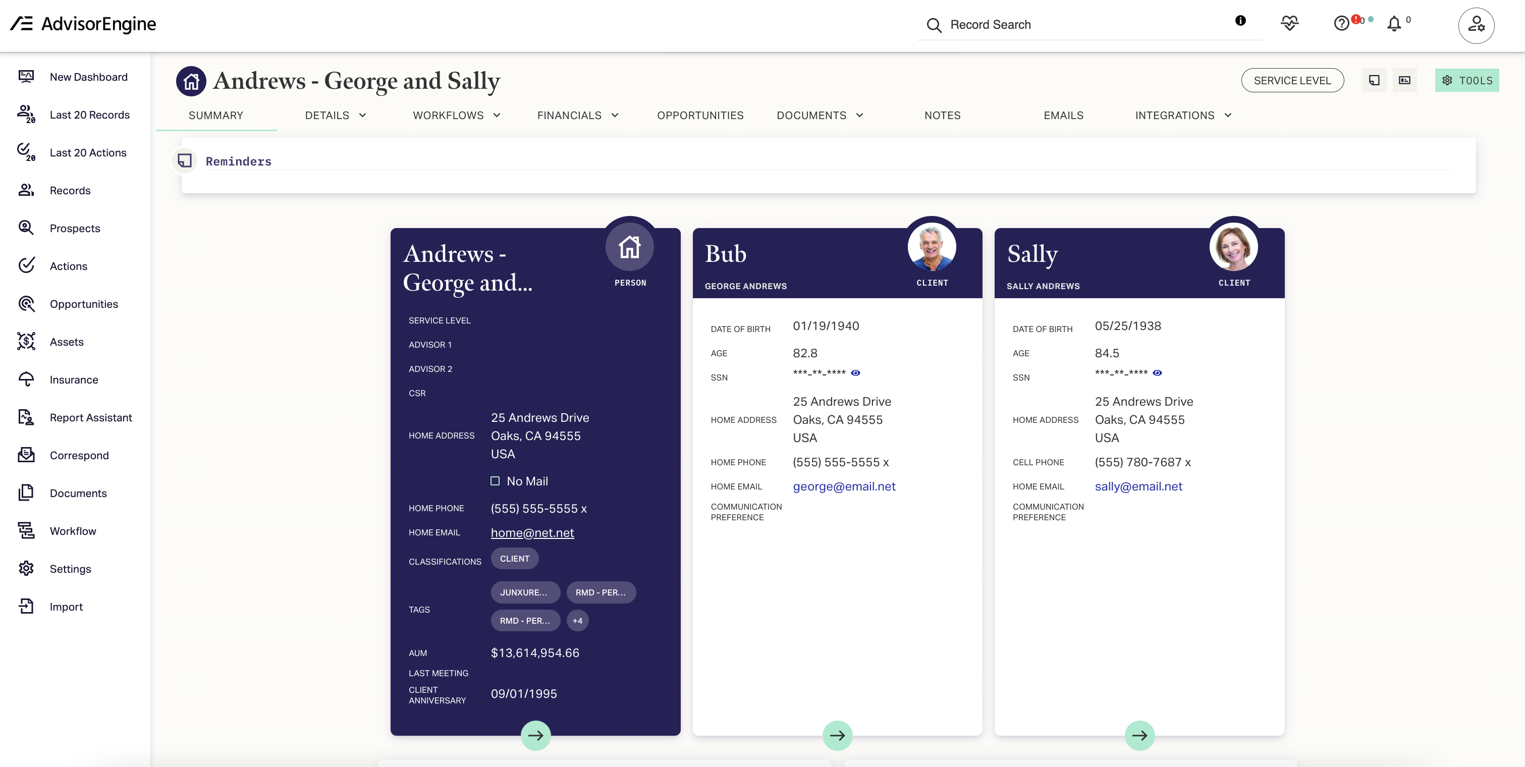 AdvisorEngine CRM Screenshot