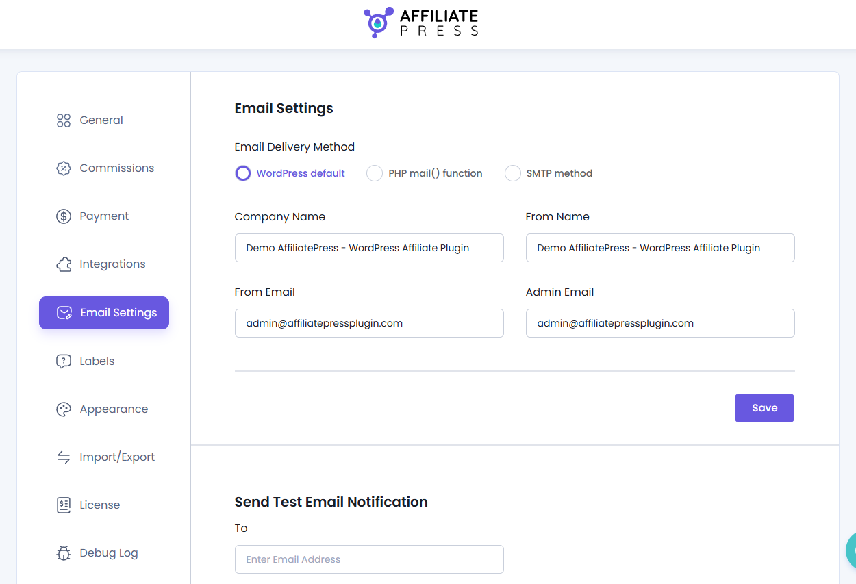AffiliatePress Screenshot
