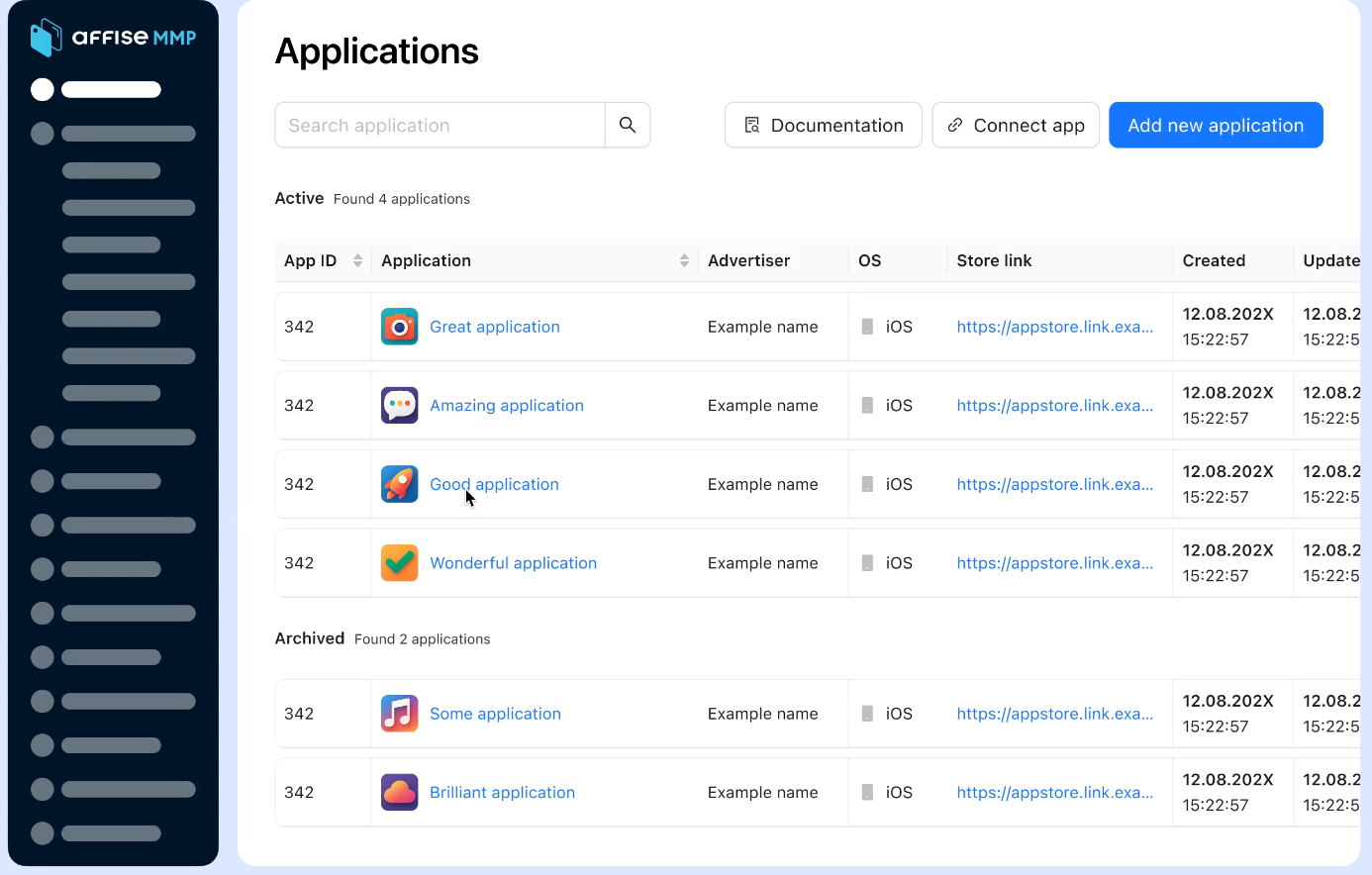 Affise MMP Screenshot