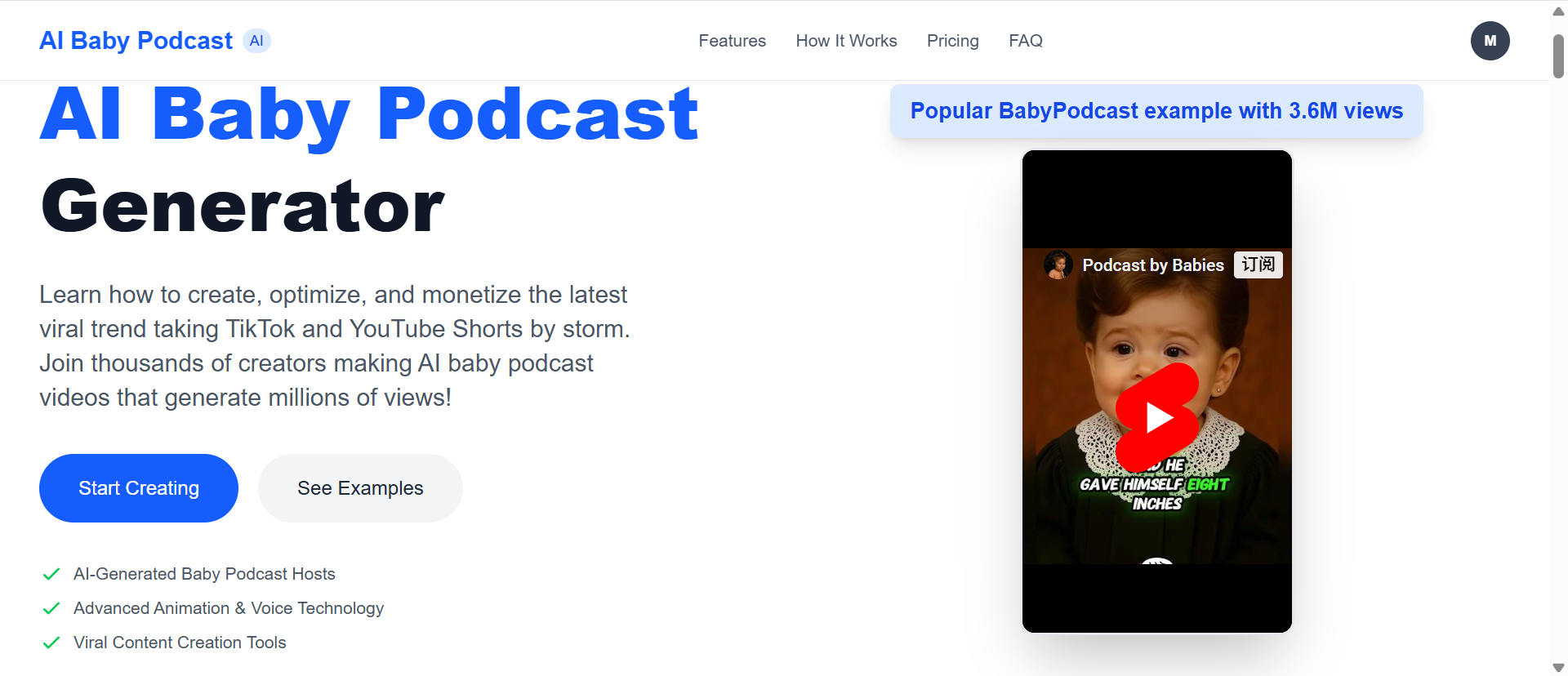 AI baby podcast generator Screenshot