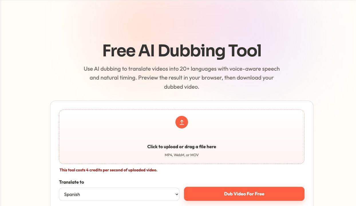AI Dubbing Screenshot