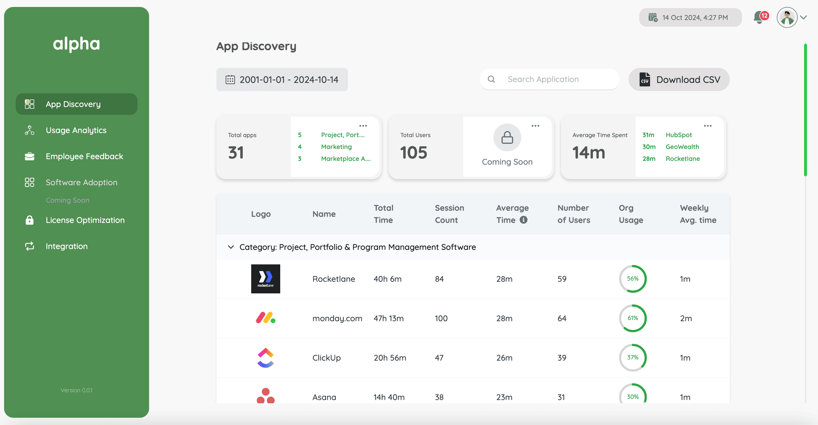 AlphaSaaS Screenshot