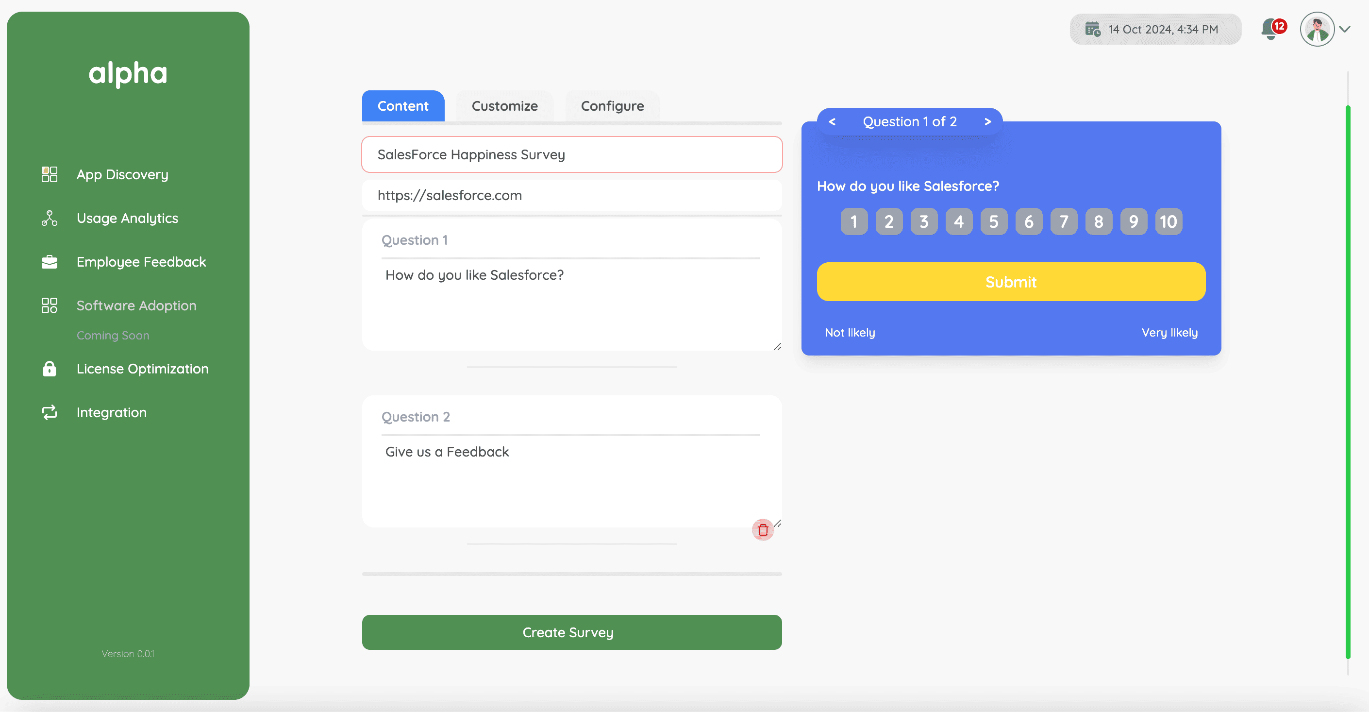 AlphaSaaS Screenshot