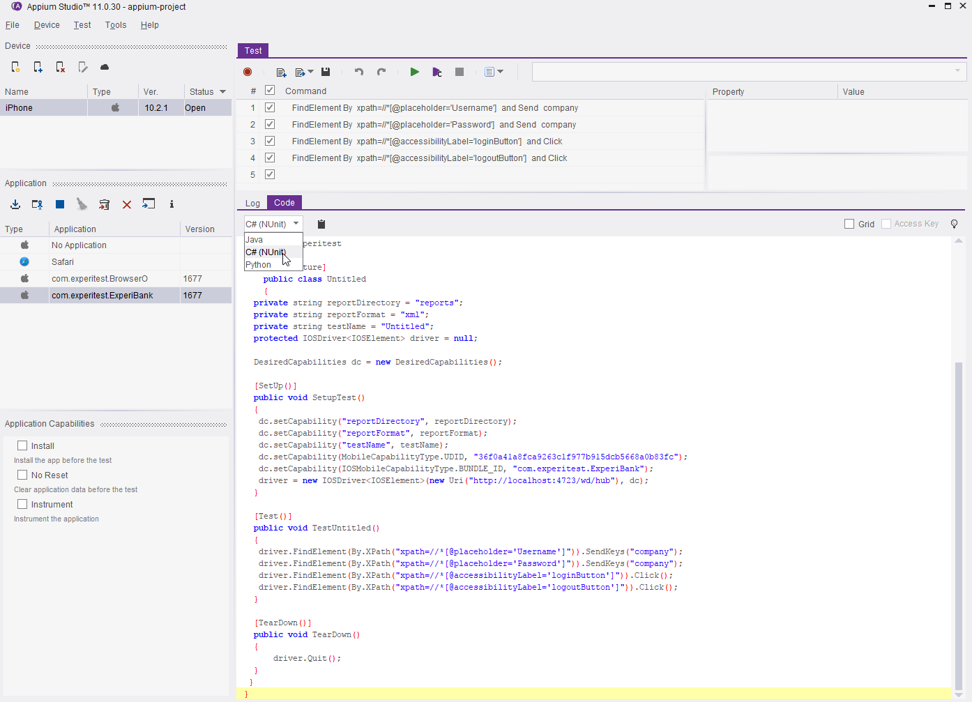 Appium screenshot & Video