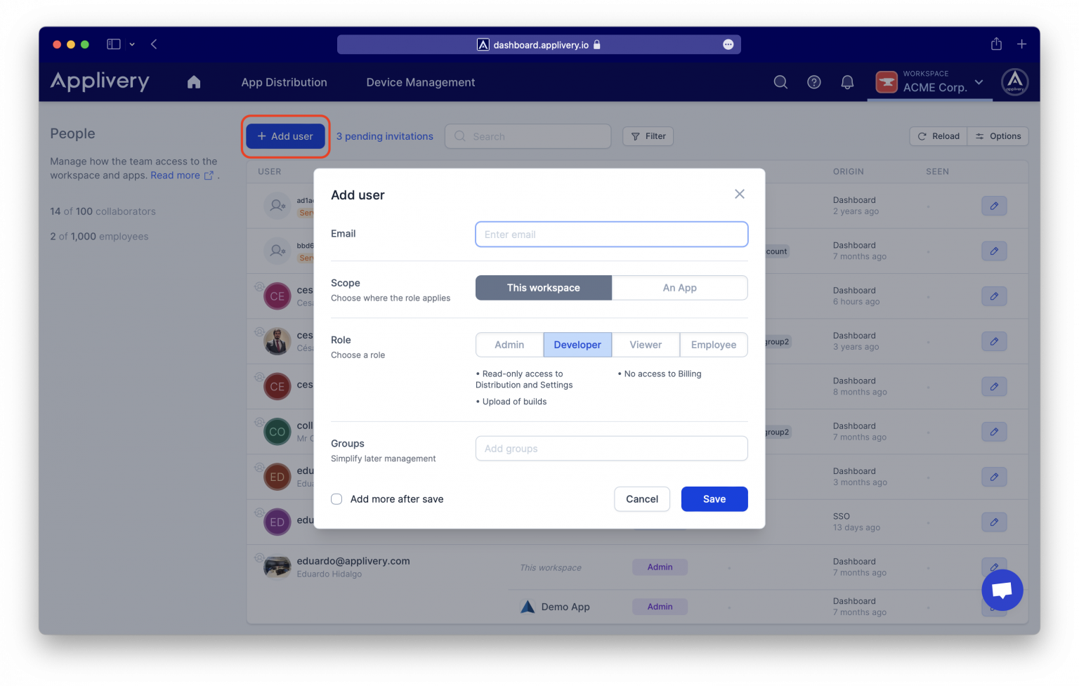 Applivery Screenshot