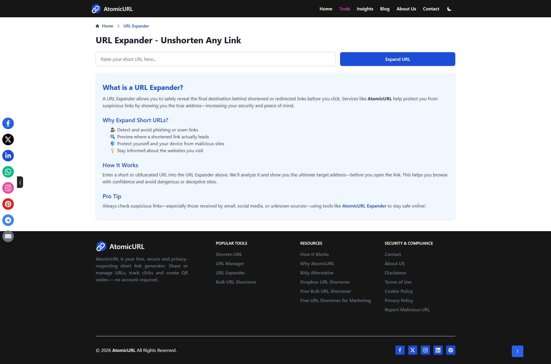 AtomicURL Screenshot