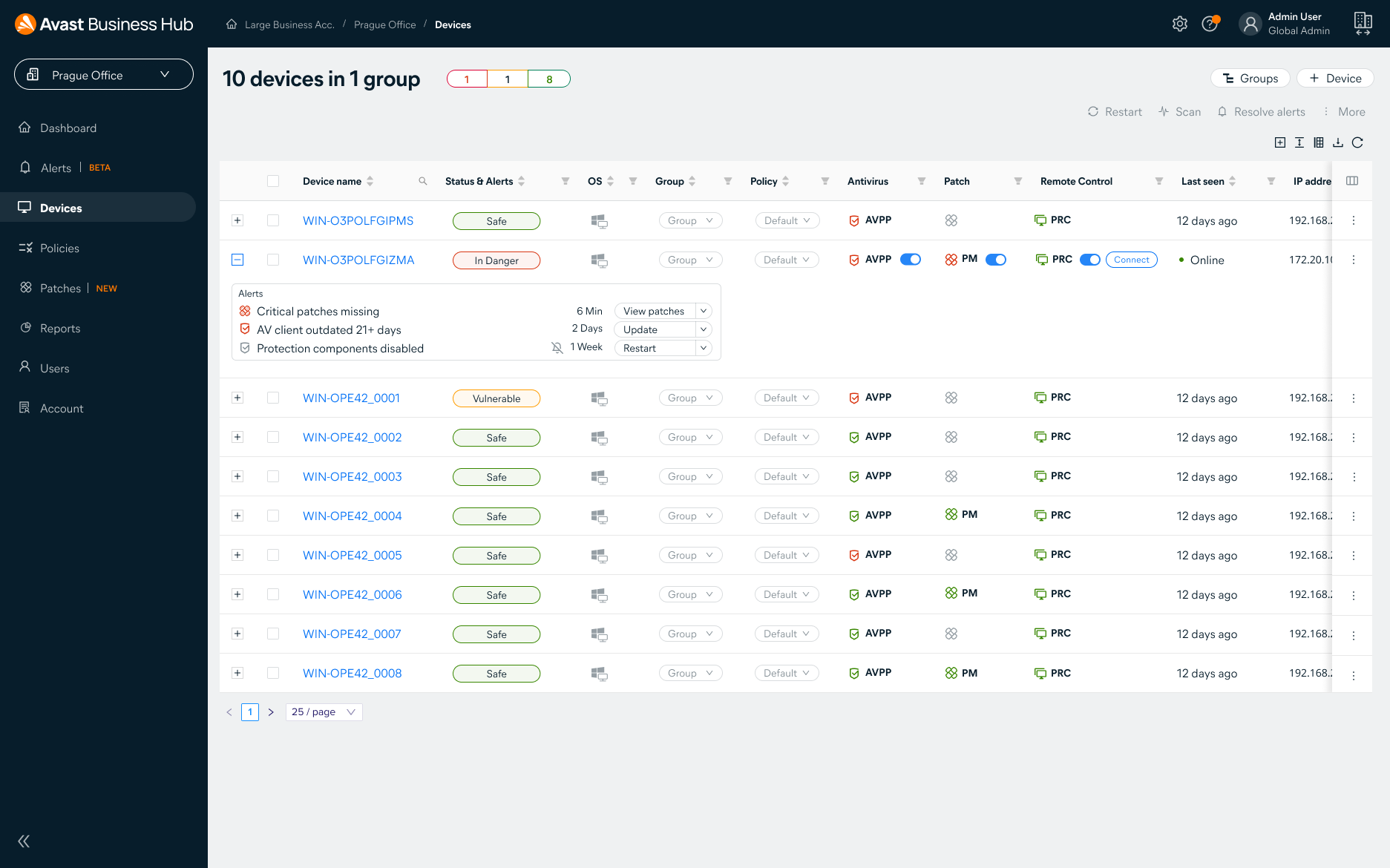 Avast Endpoint Protection Screenshot