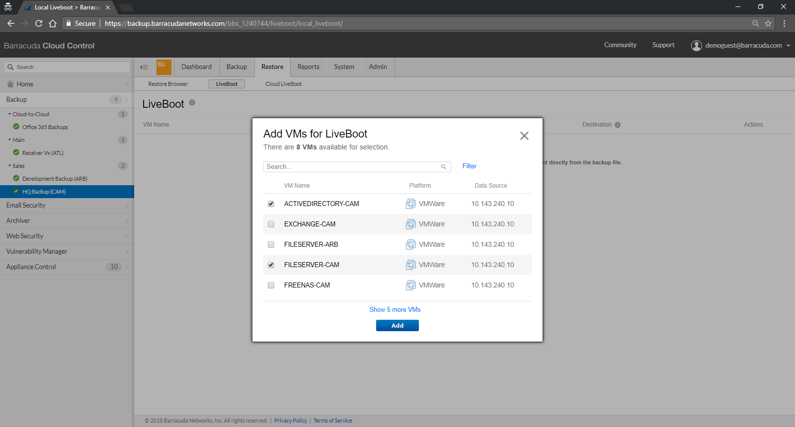 Barracuda Backup screenshot & Video