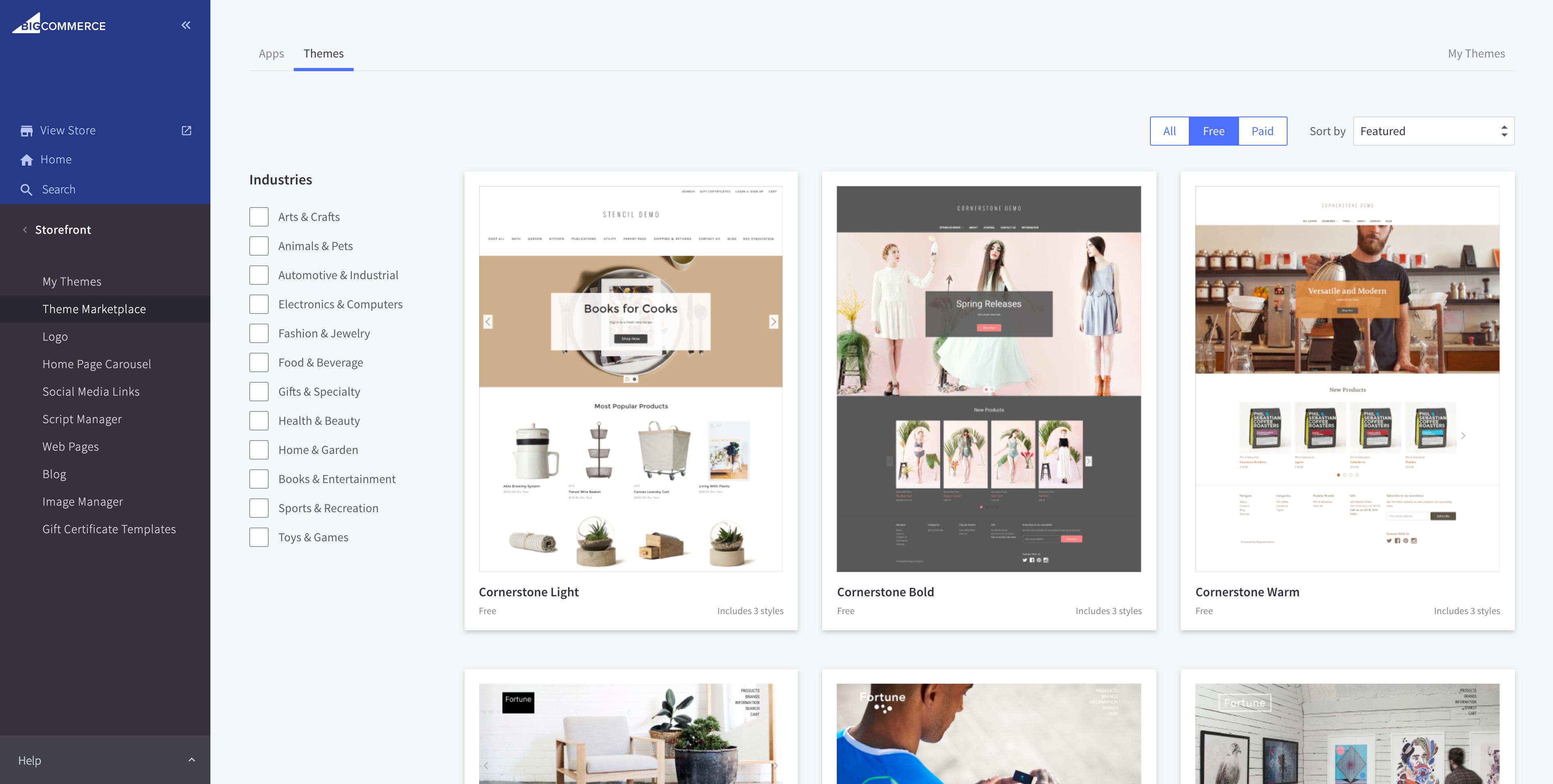 BigCommerce Screenshot