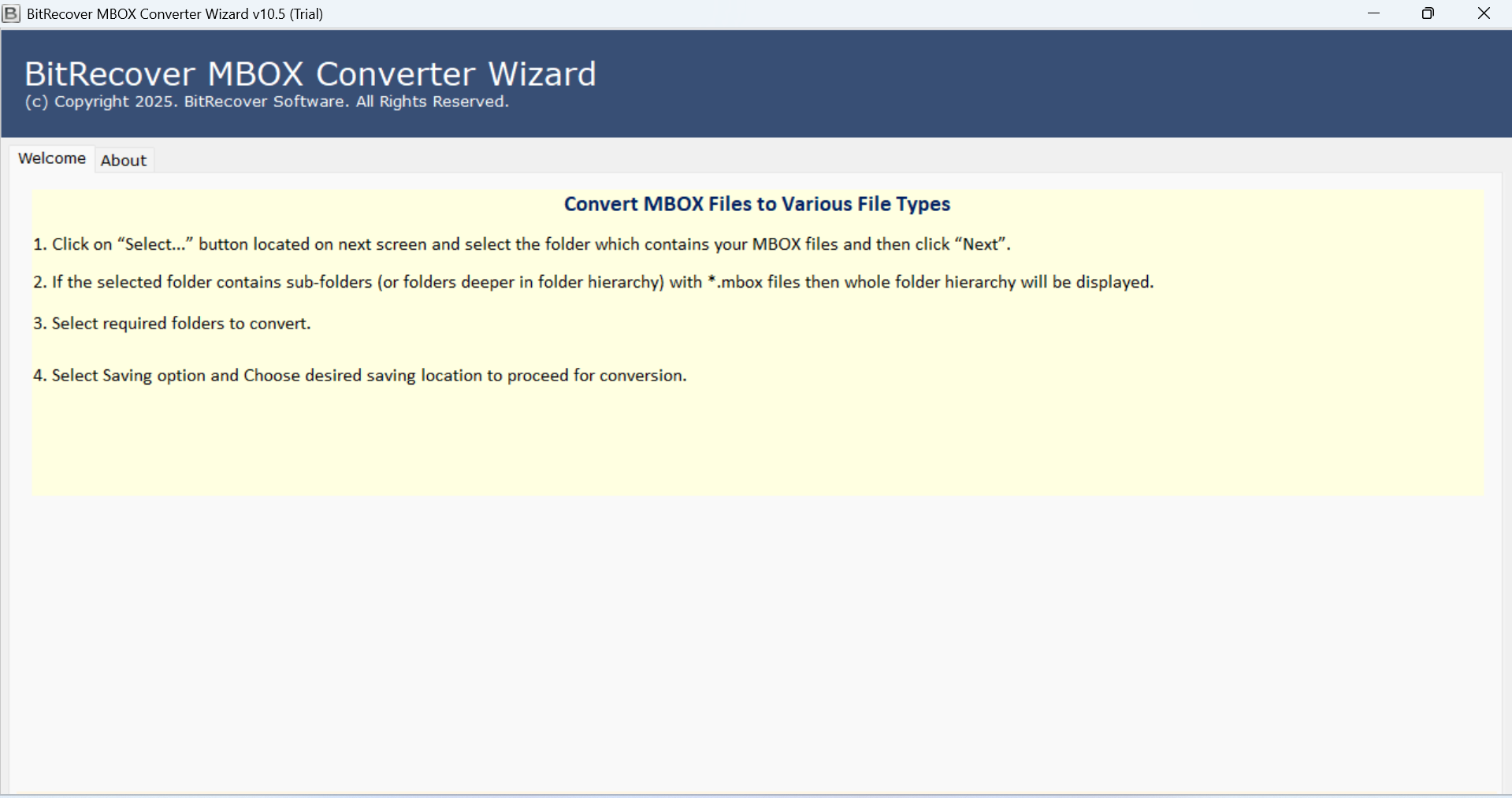 BitRecover MBOX to PST Converter Tool Screenshot