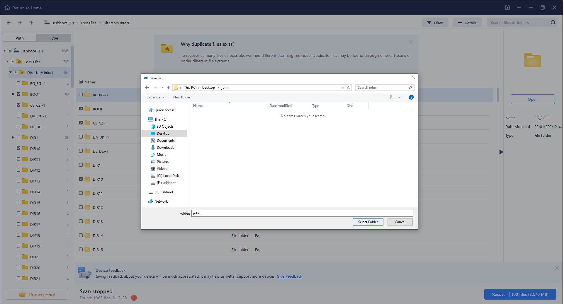 BLR Data Recovery Tool Screenshot