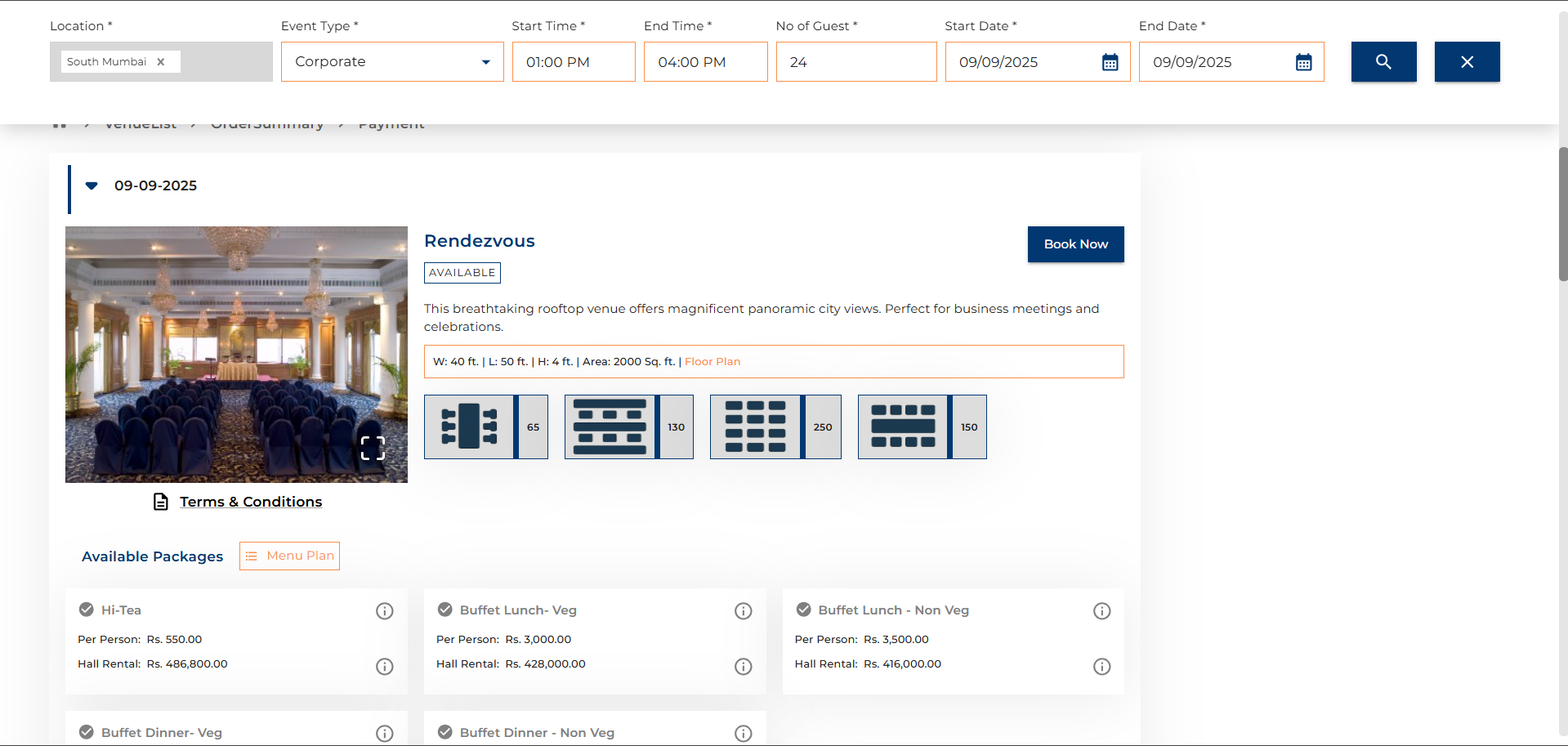 bookbanquetroom.com Screenshot