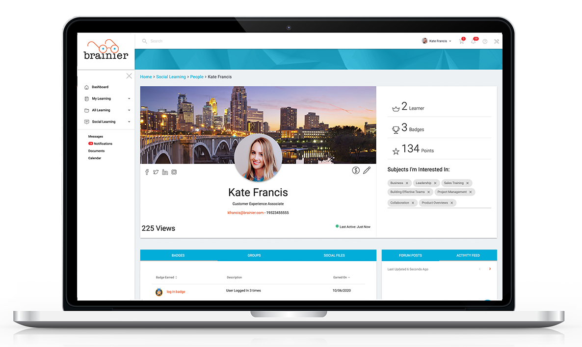 Brainier LMS Screenshot
