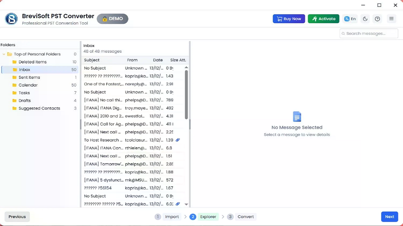 BreviSoft PST File Converter Screenshot