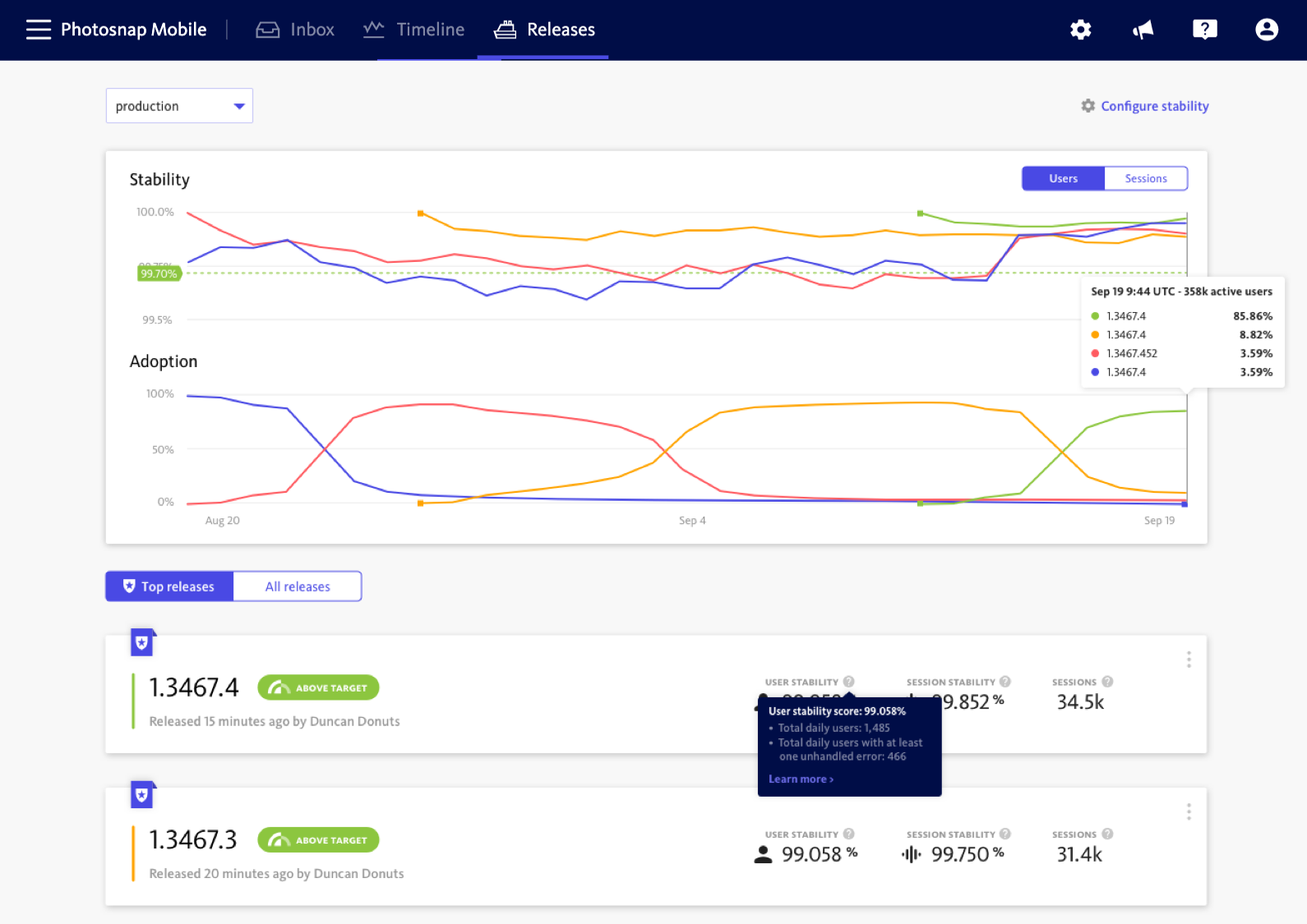 BugSnag Screenshot