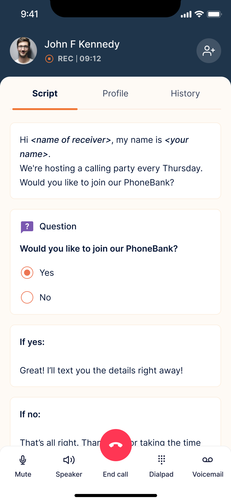 CallHub Screenshot