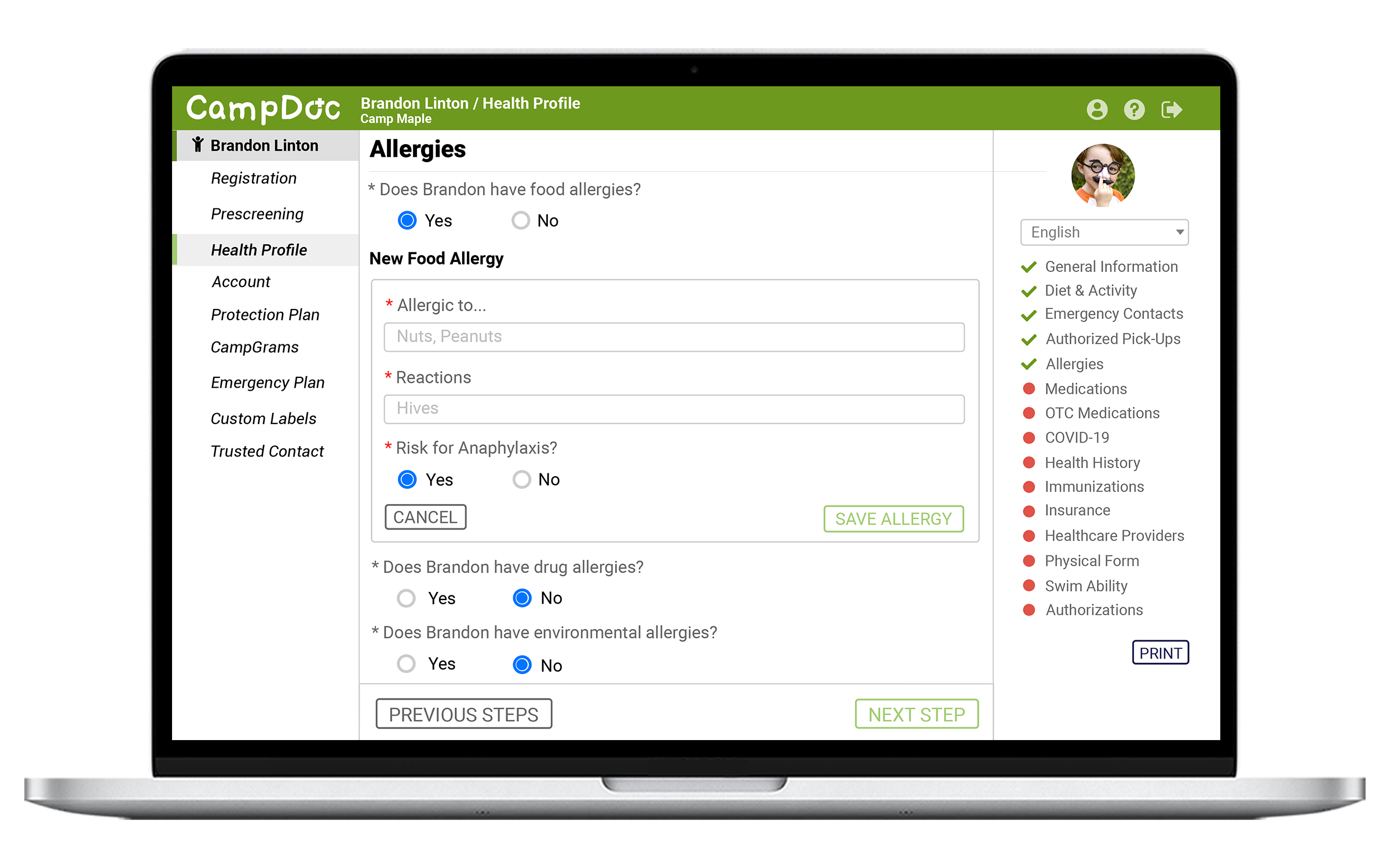 CampDoc Screenshot
