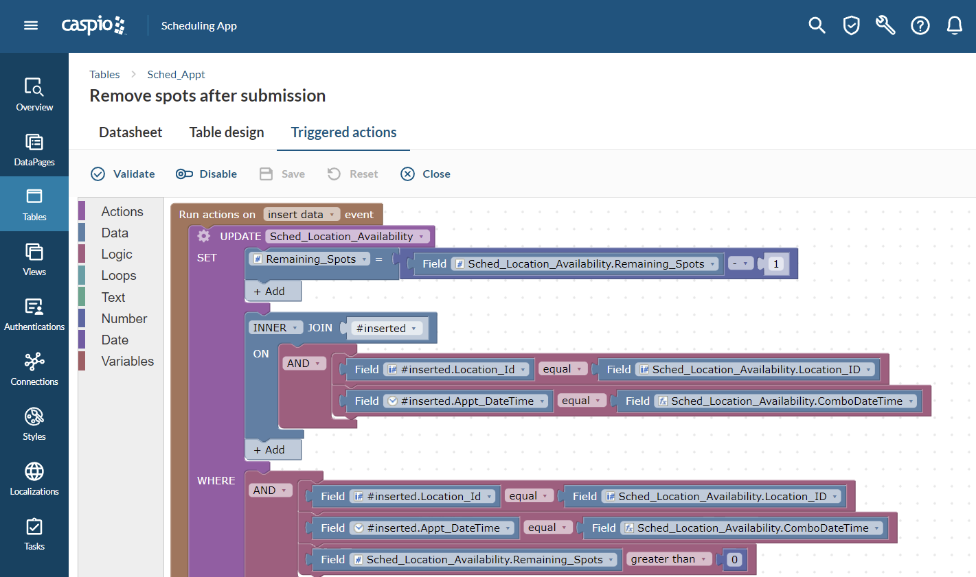 Caspio Screenshot