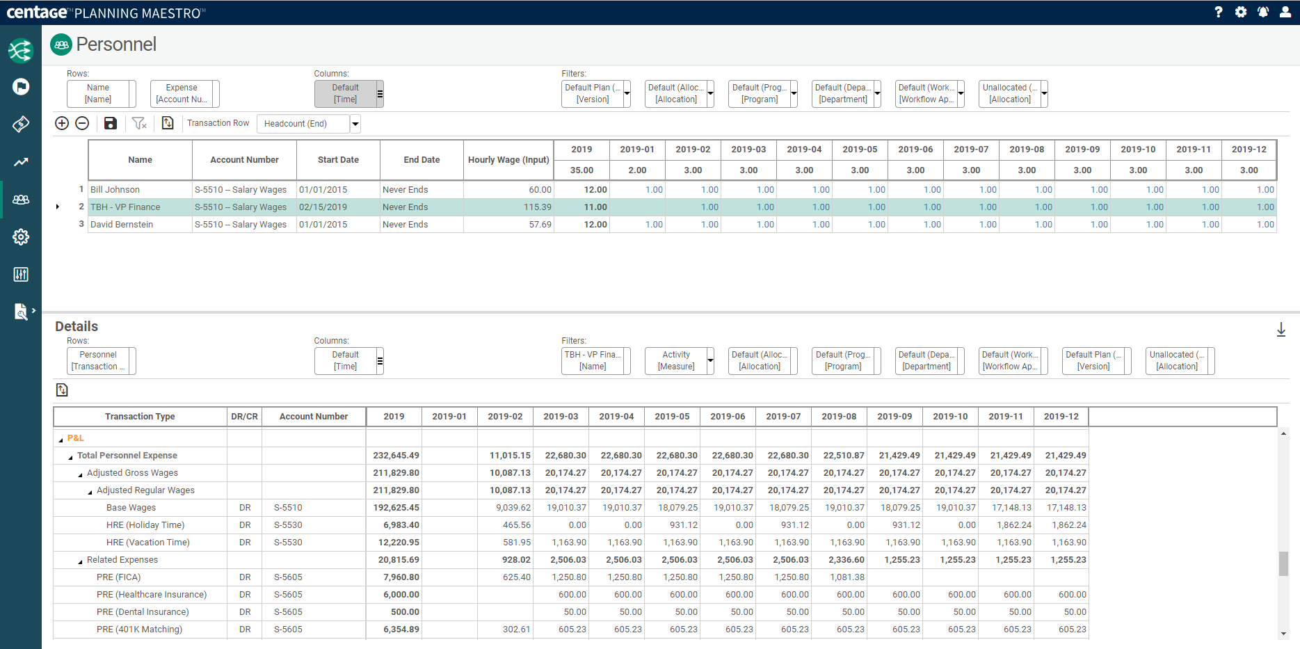 Centage Planning Maestro Screenshot