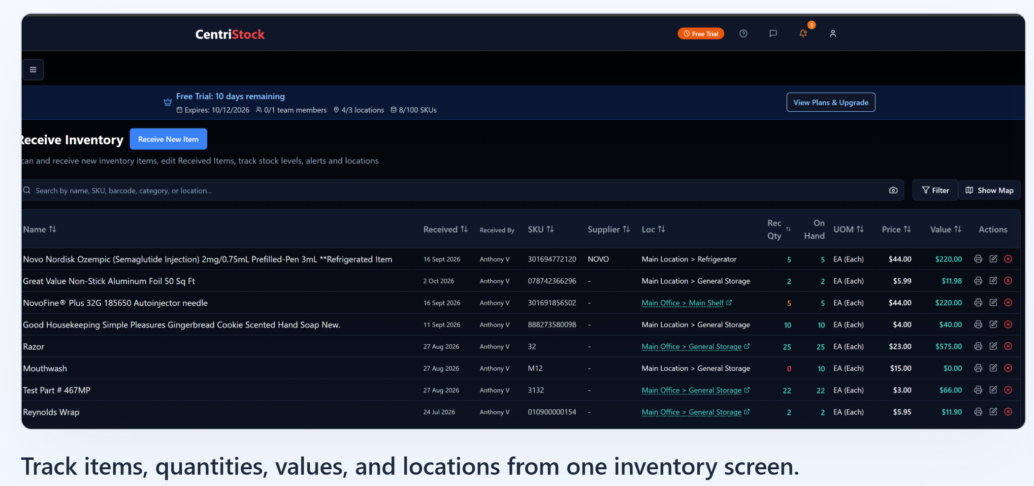 CentriStock Screenshot