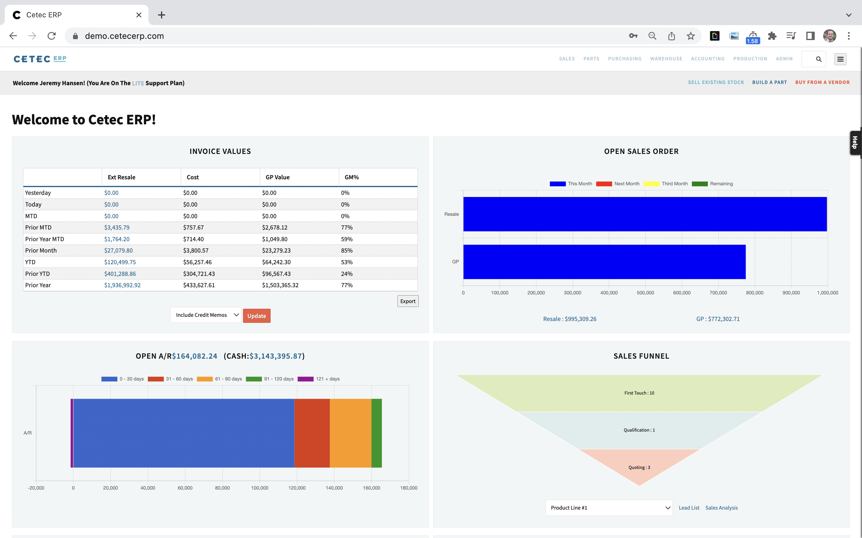 Cetec ERP screenshot & Video