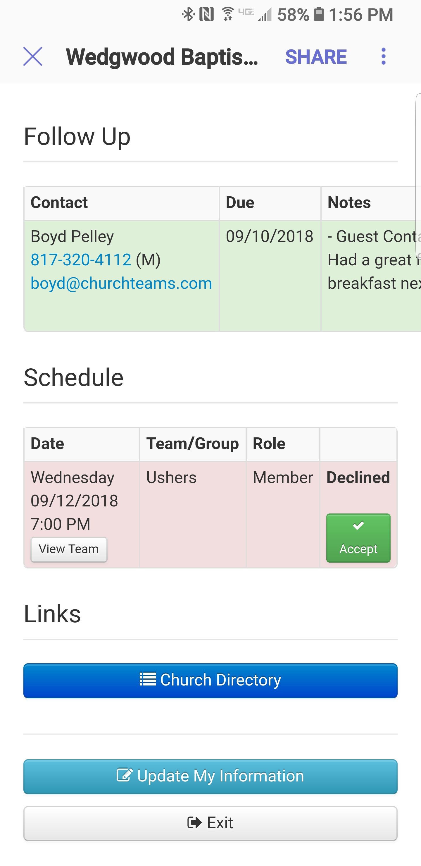 Churchteams Screenshot