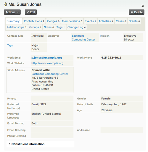 CiviCRM Screenshot