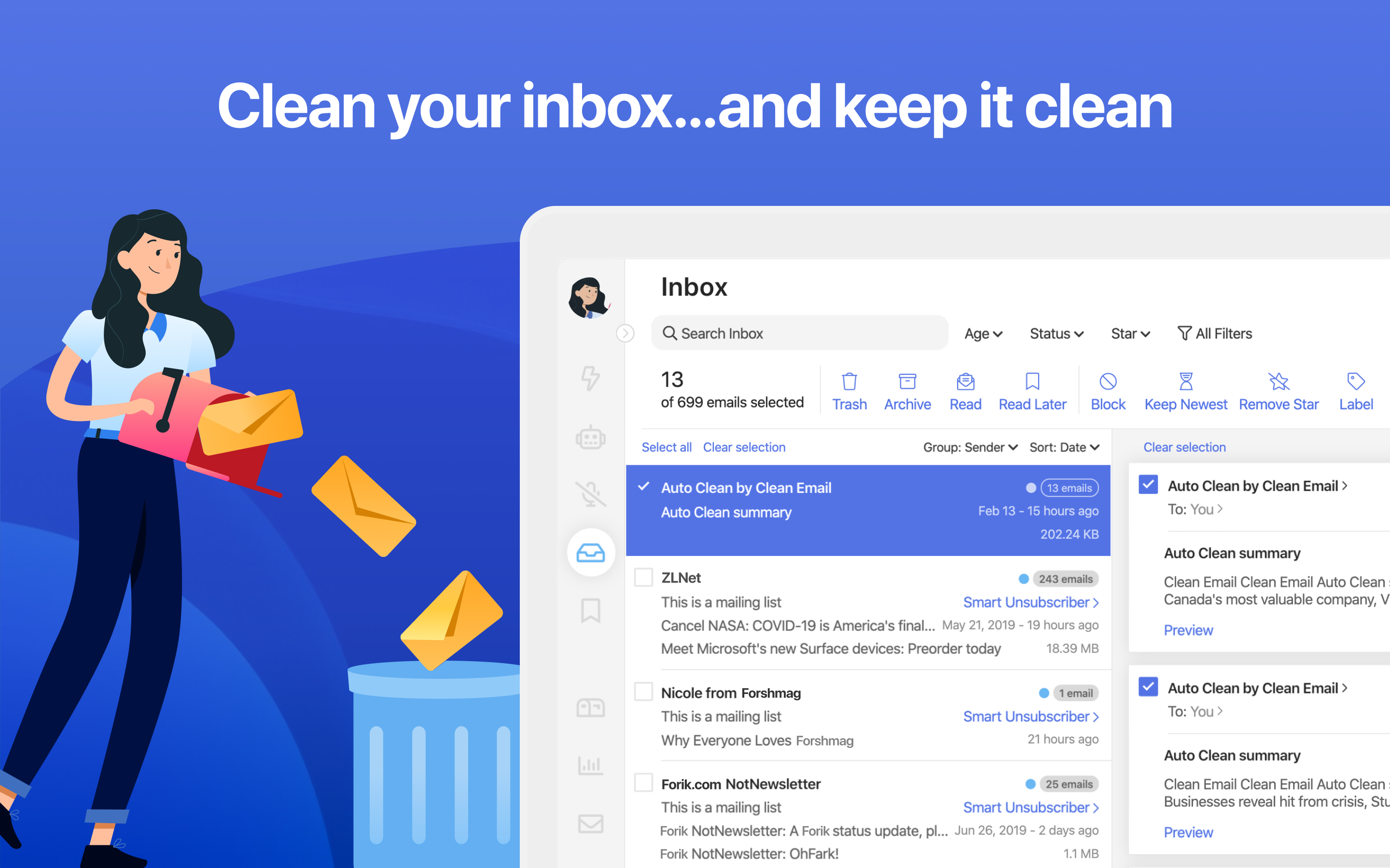 Clean Email Screenshot