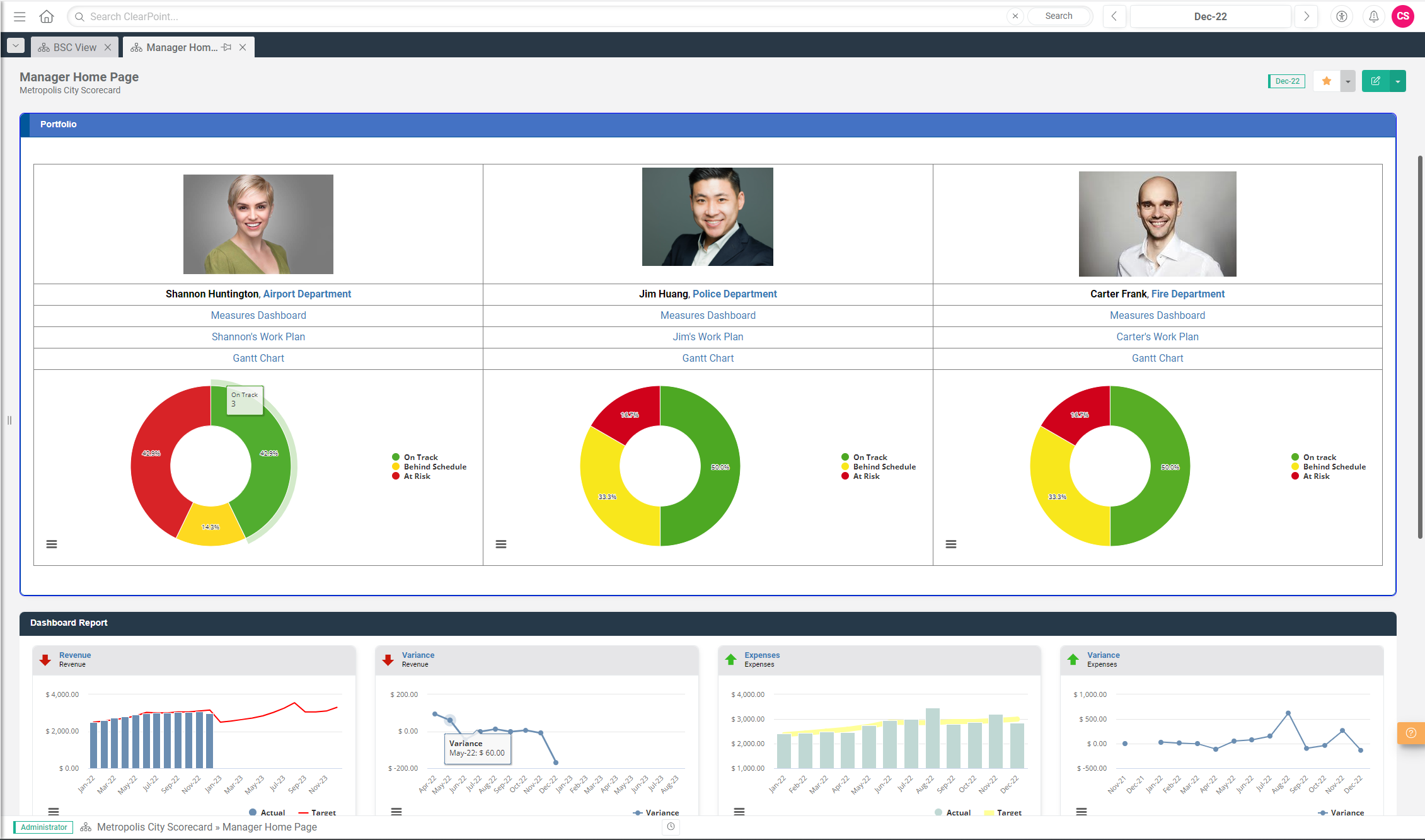 ClearPoint Strategy Screenshot