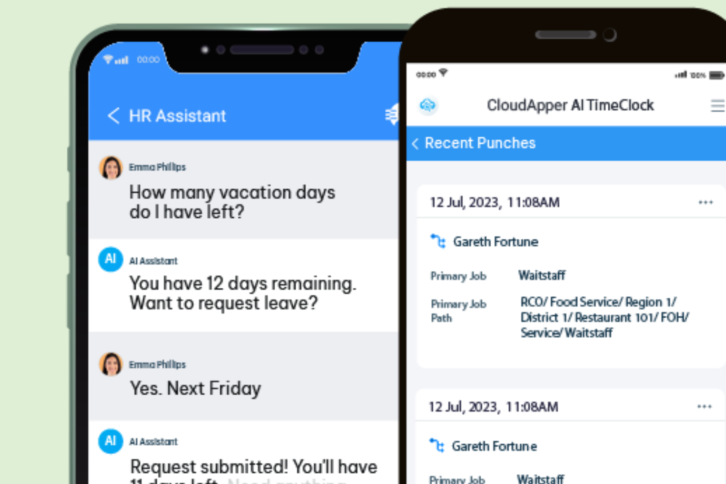 CloudApper AI TimeClock Screenshot