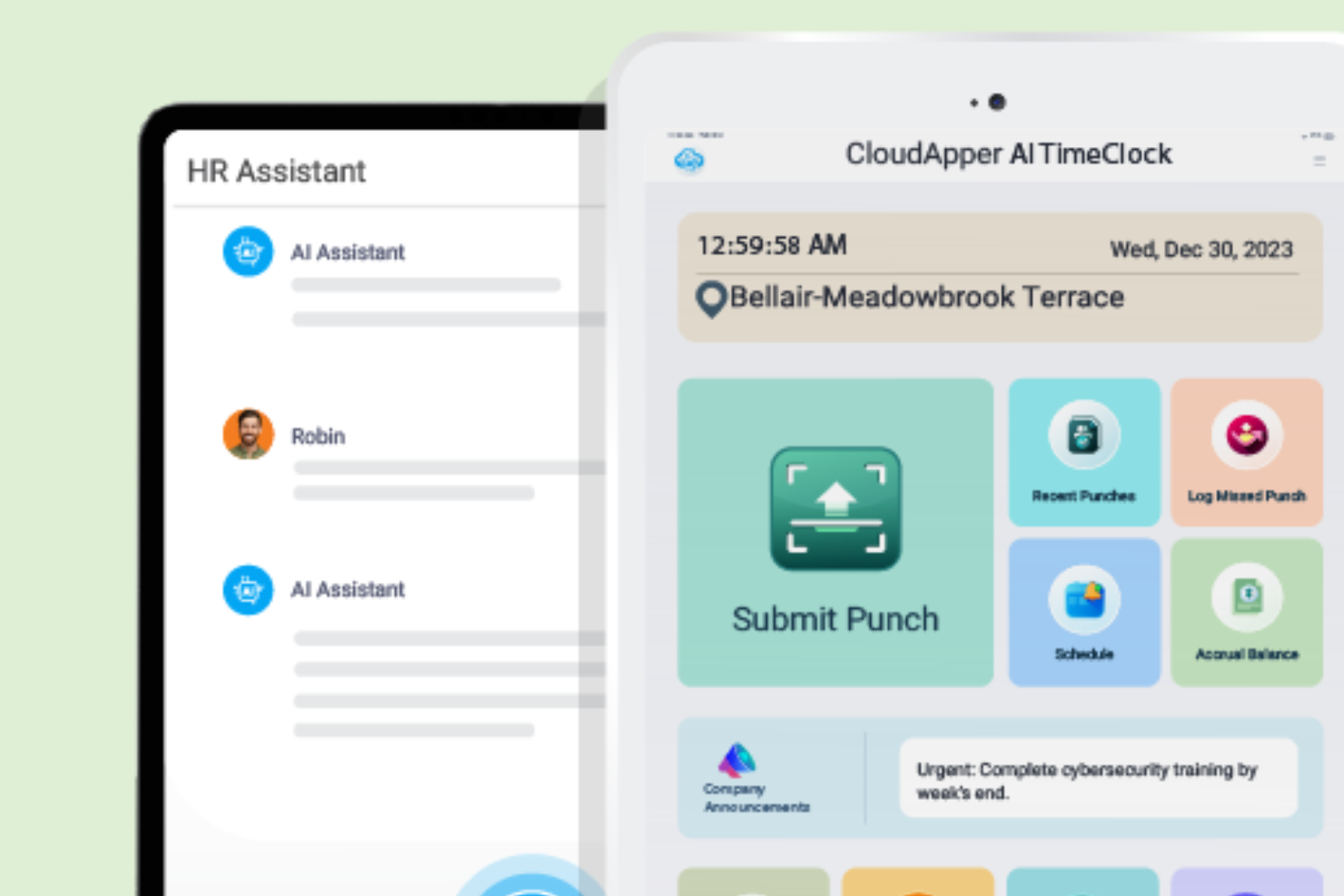 CloudApper AI TimeClock Screenshot