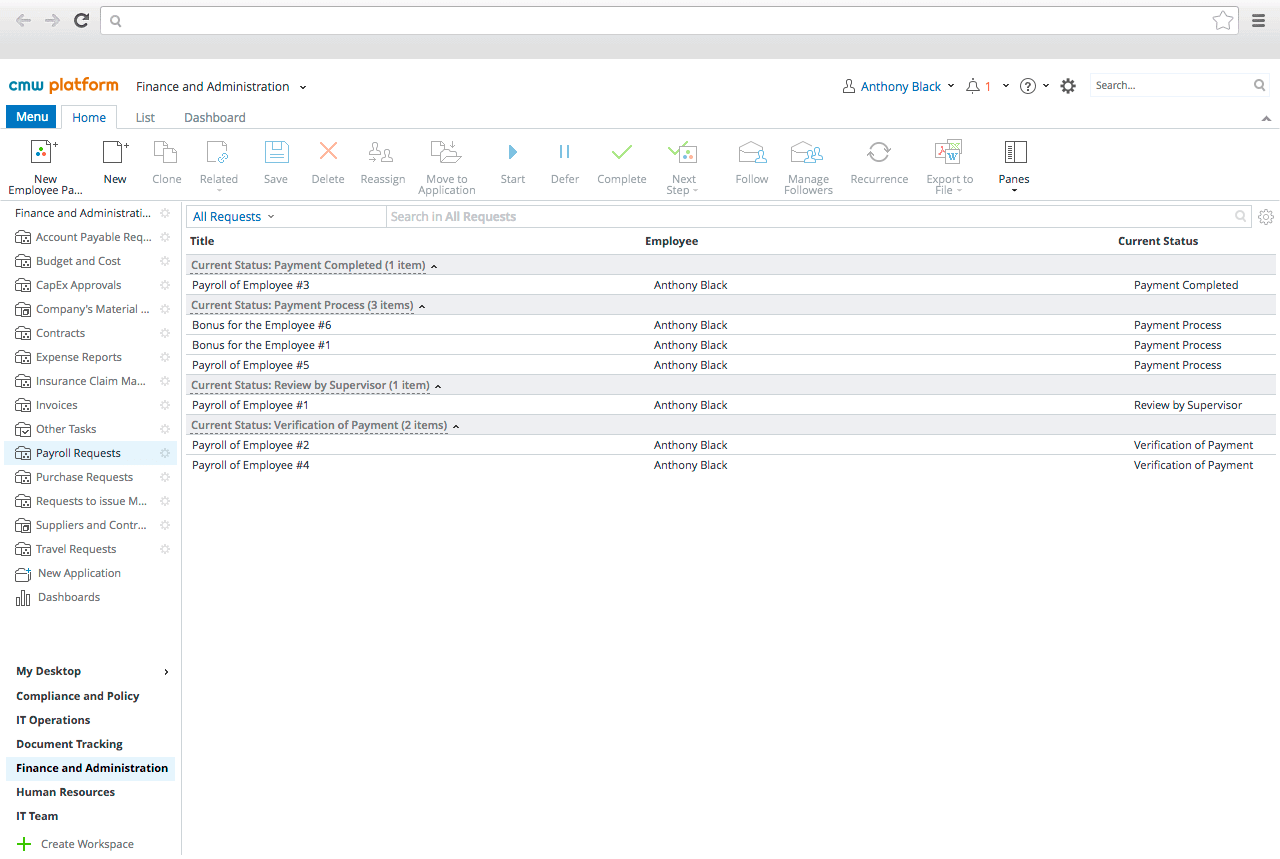 CMW Platform Screenshot